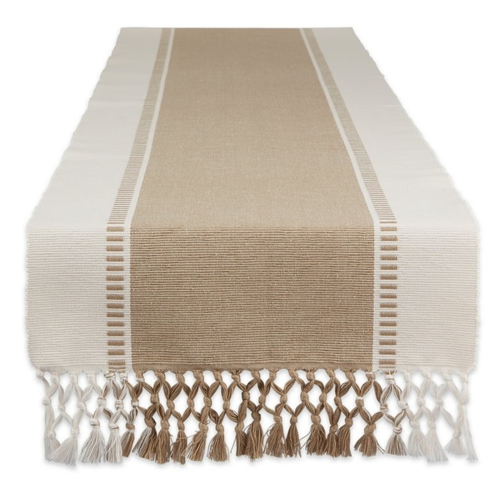 Elegant Tan and Cream Table Runner
13x72